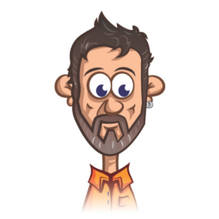 Cartoon image of Bill Murphy wearing a bow tie. 