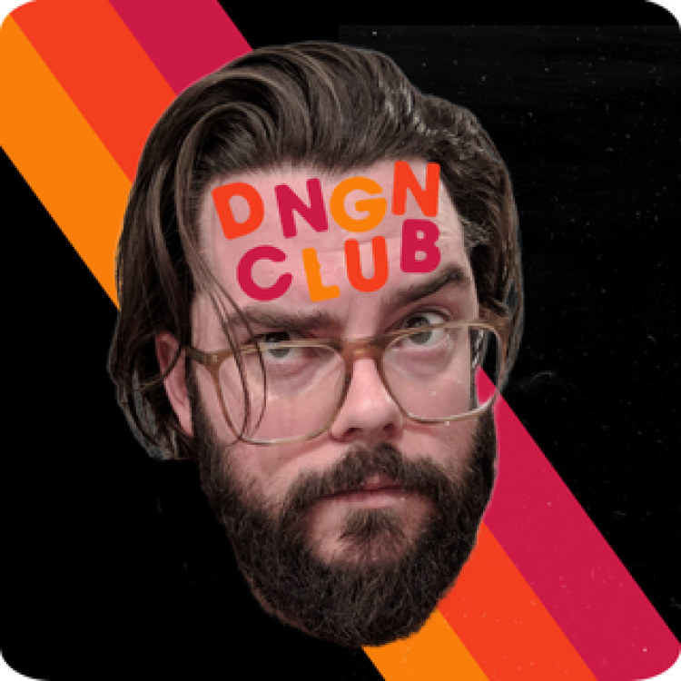 Jack Panic's head with DNGN Club written on his forehead